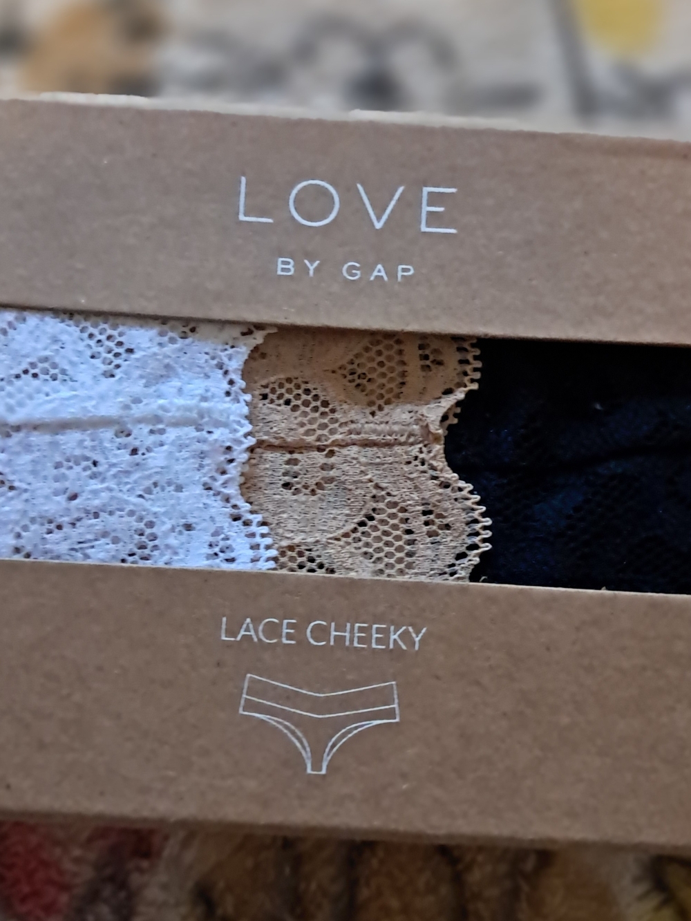 GAP Lace Cheeky 3-Pack - White, Nude, Black